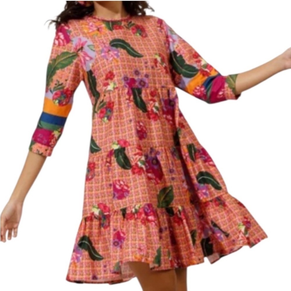 Like New Emily Lovelock Tropical
Flounce Midi Dress Size Large